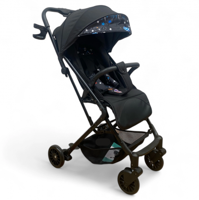 Carucior sport, cu suspensii, pliabil si troler, 309 Negru cu planete [2]