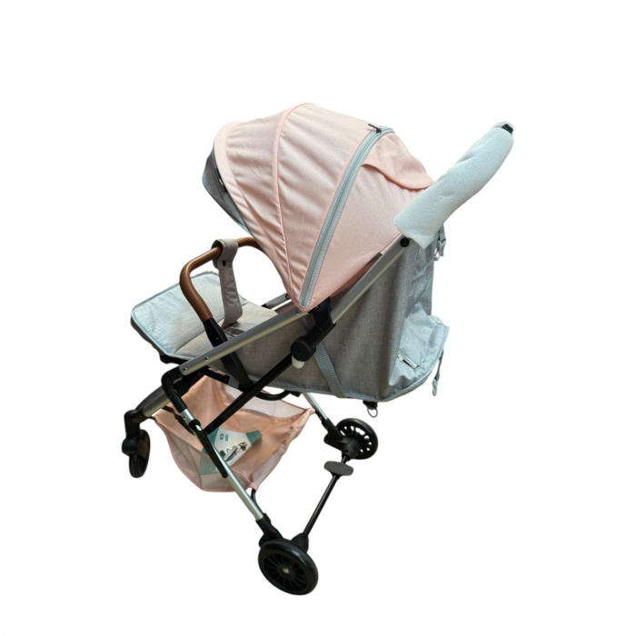 Carucior sport, cu suspensii, pliabil si troler, 309 Roz cu gri [4]