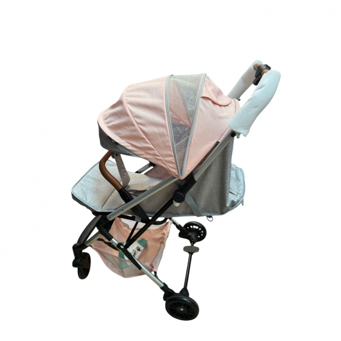 Carucior sport, cu suspensii, pliabil si troler, 309 Roz cu gri [3]