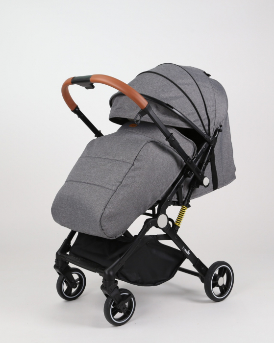 Carucior sport L-Sun, C6, Gri, pliabil tip troller, cu maner reversibil, husa de picioare si gentuta [8]