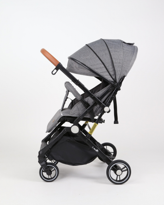 Carucior sport L-Sun, C6, Gri, pliabil tip troller, cu maner reversibil, husa de picioare si gentuta [4]