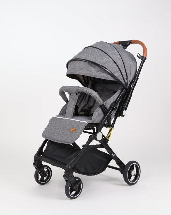 Carucior sport L-Sun, C6, Gri, pliabil tip troller, cu maner reversibil, husa de picioare si gentuta [12]