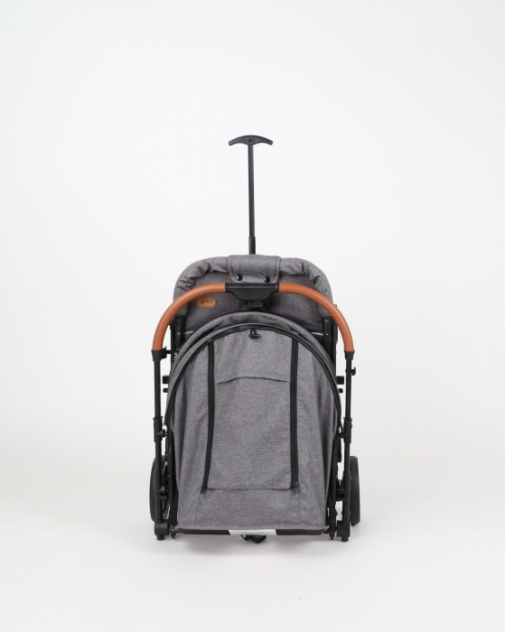 Carucior sport L-Sun, C6, Gri, pliabil tip troller, cu maner reversibil, husa de picioare si gentuta [17]