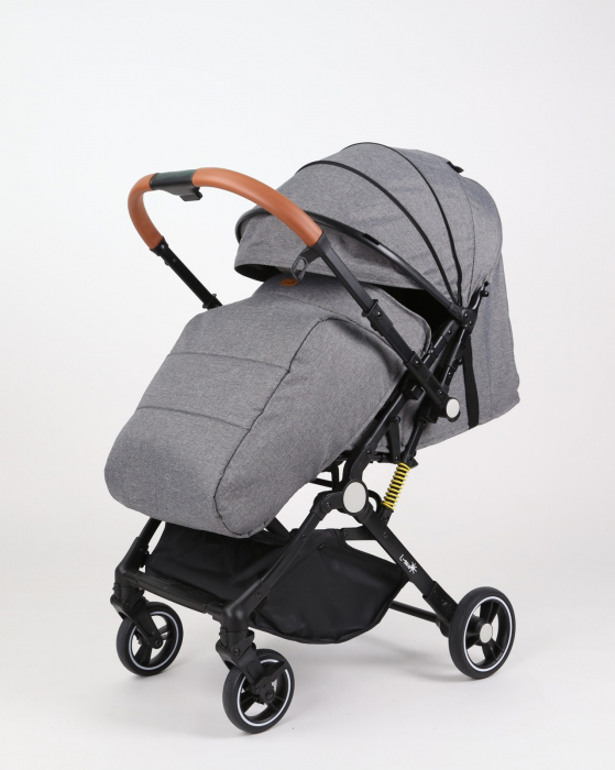 Carucior sport L-Sun, C6, Gri, pliabil tip troller, cu maner reversibil, husa de picioare si gentuta [10]