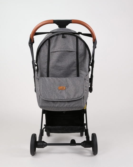 Carucior sport L-Sun, C6, Gri, pliabil tip troller, cu maner reversibil, husa de picioare si gentuta [3]