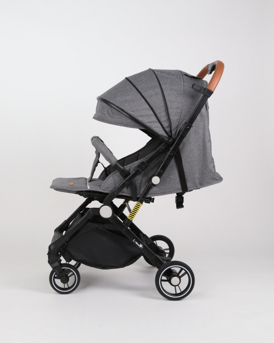 Carucior sport L-Sun, C6, Gri, pliabil tip troller, cu maner reversibil, husa de picioare si gentuta [15]