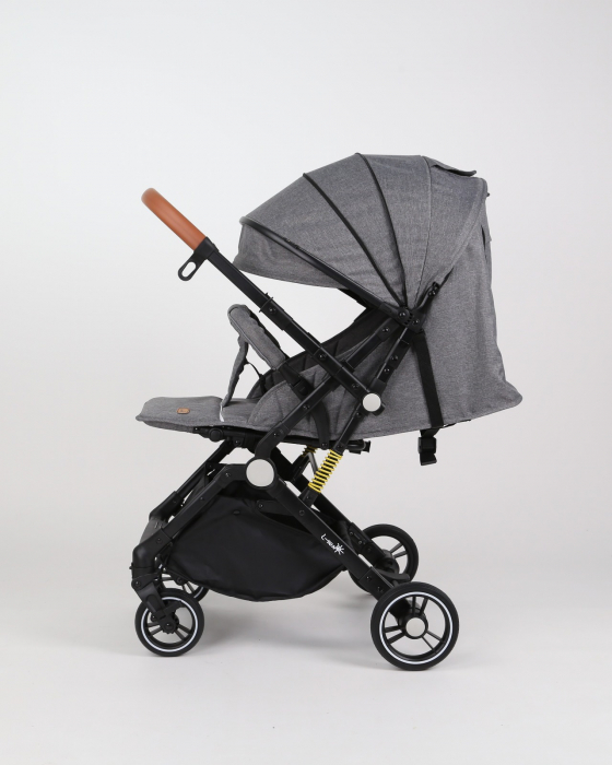 Carucior sport L-Sun, C6, Gri, pliabil tip troller, cu maner reversibil, husa de picioare si gentuta [14]