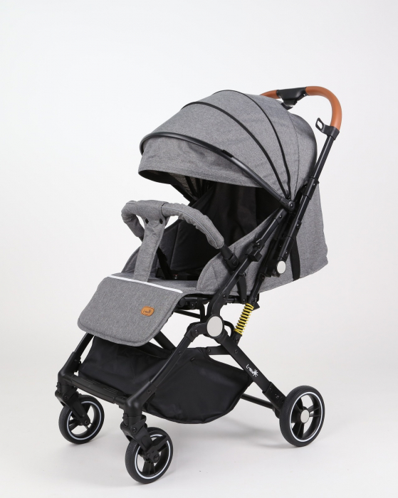 Carucior sport L-Sun, C6, Gri, pliabil tip troller, cu maner reversibil, husa de picioare si gentuta [9]