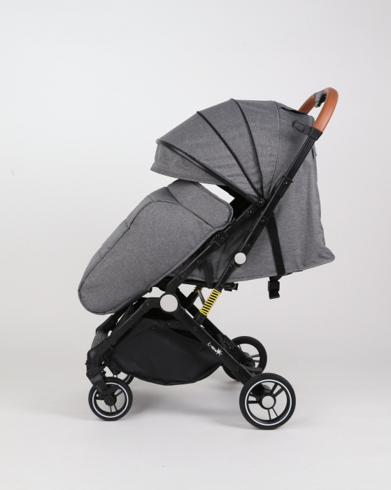 Carucior sport L-Sun, C6, Gri, pliabil tip troller, cu maner reversibil, husa de picioare si gentuta [7]