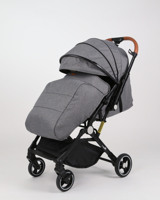 Carucior sport L-Sun, C6, Gri, pliabil tip troller, cu maner reversibil, husa de picioare si gentuta [13]