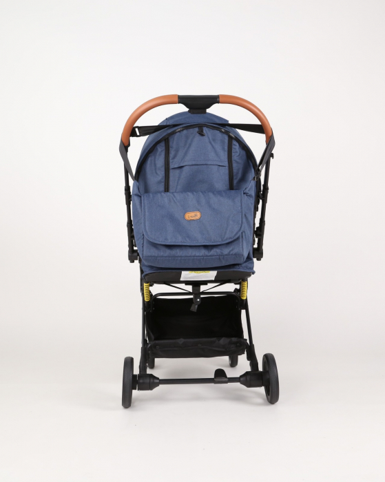Carucior sport L-Sun, C6, Albastru, pliabil tip troller, cu maner reversibil, husa de picioare si gentuta [11]