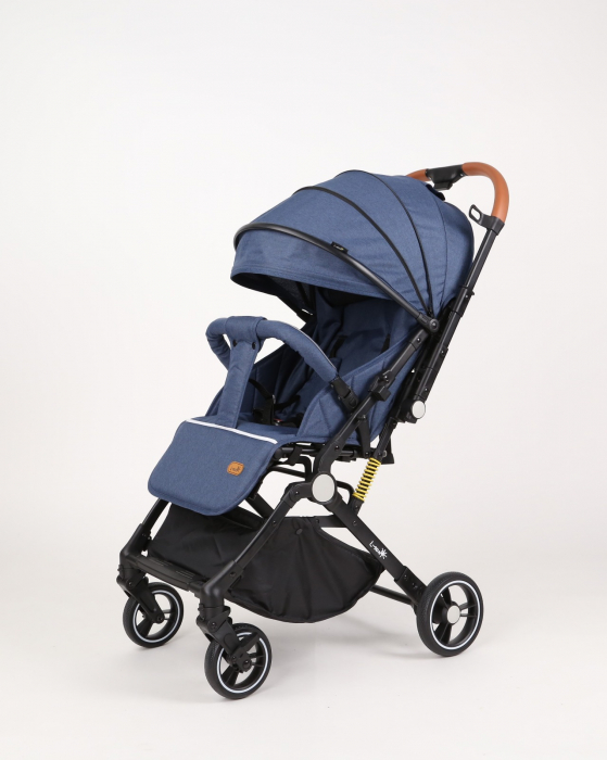 Carucior sport L-Sun, C6, Albastru, pliabil tip troller, cu maner reversibil, husa de picioare si gentuta [5]