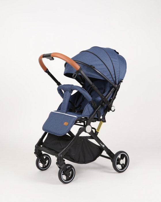 Carucior sport L-Sun, C6, Albastru, pliabil tip troller, cu maner reversibil, husa de picioare si gentuta [14]