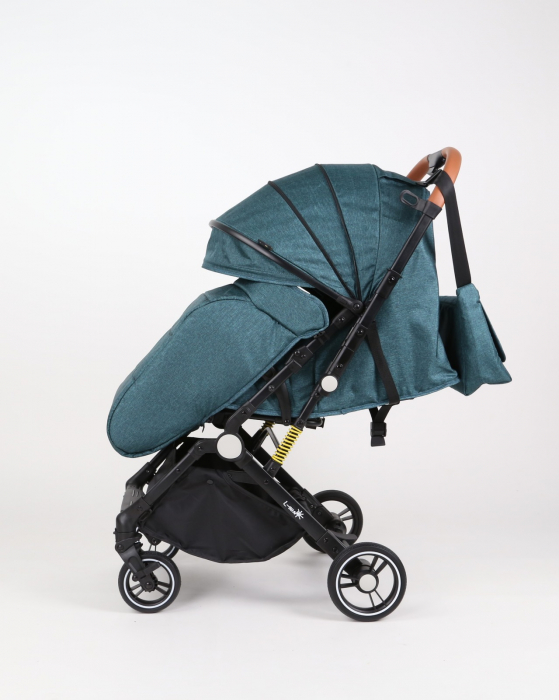 Carucior sport L-Sun, C6, Verde, pliabil tip troller, cu maner reversibil, husa de picioare si gentuta [4]