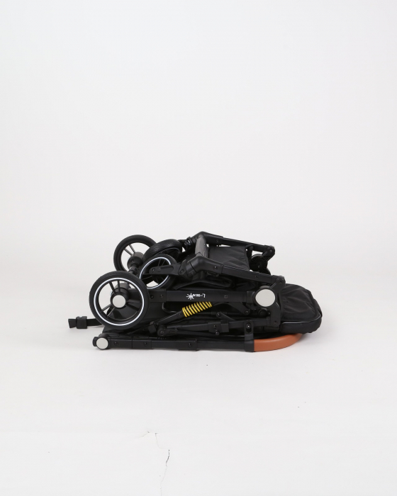 Carucior sport L-Sun, C6, Crem, pliabil tip troller, cu maner reversibil, husa de picioare si gentuta [24]