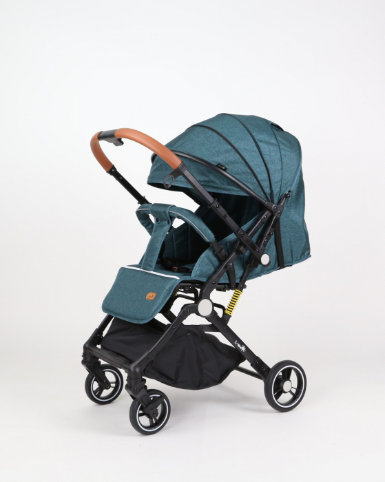 Carucior sport L-Sun, C6, Verde, pliabil tip troller, cu maner reversibil, husa de picioare si gentuta [16]