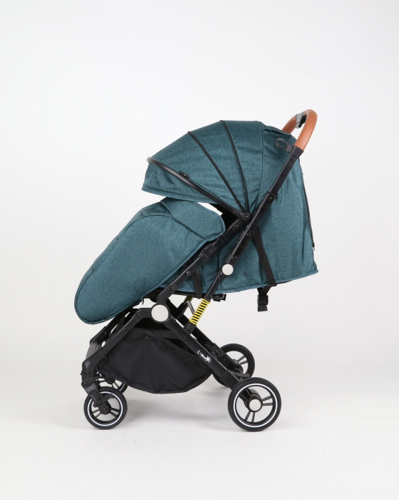 Carucior sport L-Sun, C6, Verde, pliabil tip troller, cu maner reversibil, husa de picioare si gentuta [9]