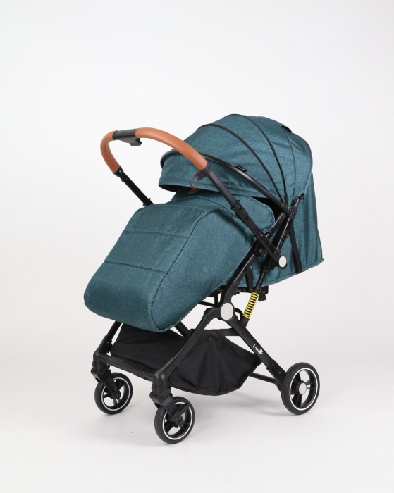 Carucior sport L-Sun, C6, Verde, pliabil tip troller, cu maner reversibil, husa de picioare si gentuta [12]