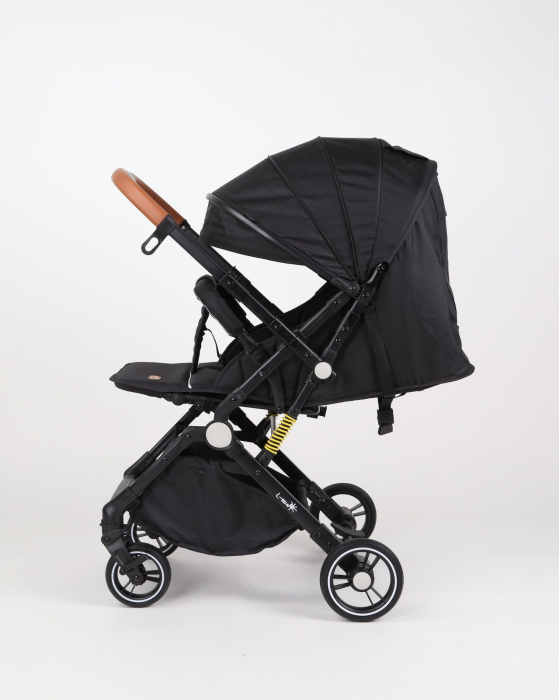 Carucior sport L-Sun, C6, Negru, pliabil tip troller, cu maner reversibil, husa de picioare si gentuta [19]