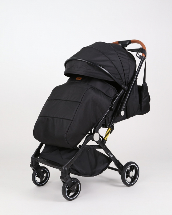Carucior sport L-Sun, C6, Negru, pliabil tip troller, cu maner reversibil, husa de picioare si gentuta [4]