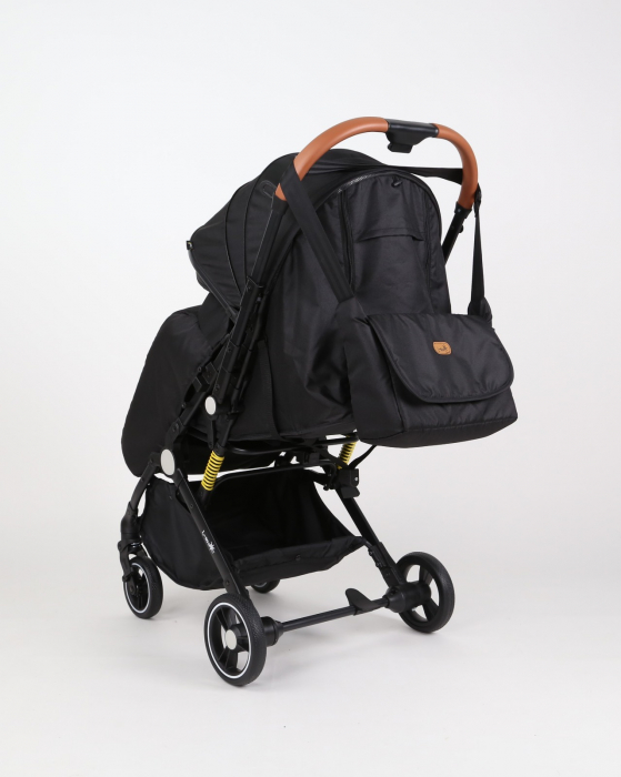 Carucior sport L-Sun, C6, Negru, pliabil tip troller, cu maner reversibil, husa de picioare si gentuta [11]