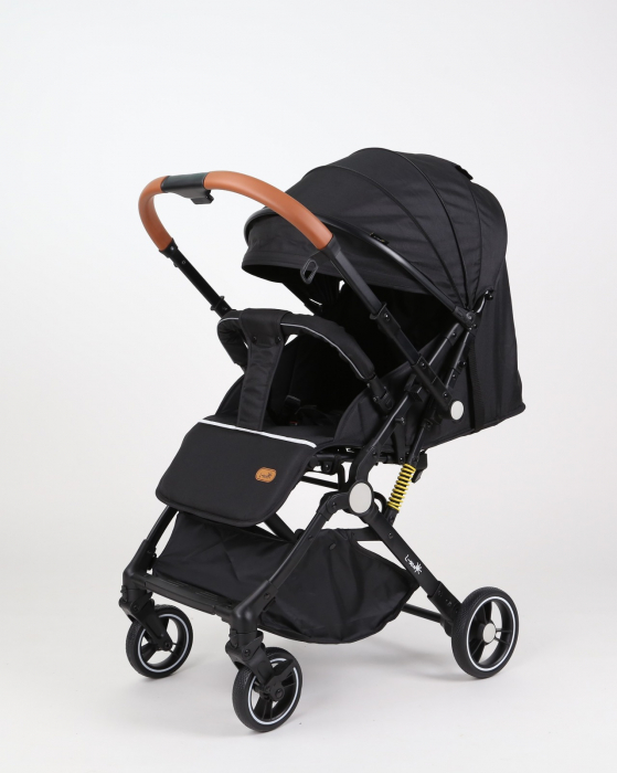 Carucior sport L-Sun, C6, Negru, pliabil tip troller, cu maner reversibil, husa de picioare si gentuta [14]