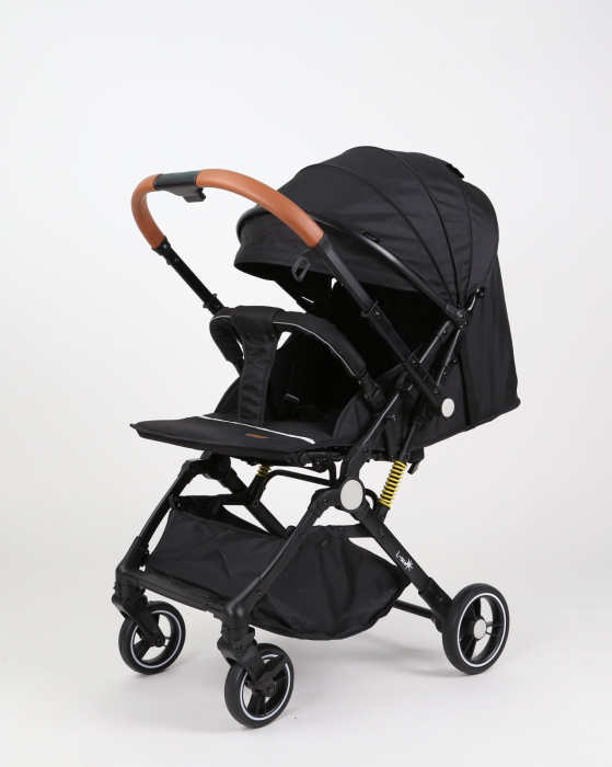 Carucior sport L-Sun, C6, Negru, pliabil tip troller, cu maner reversibil, husa de picioare si gentuta [6]