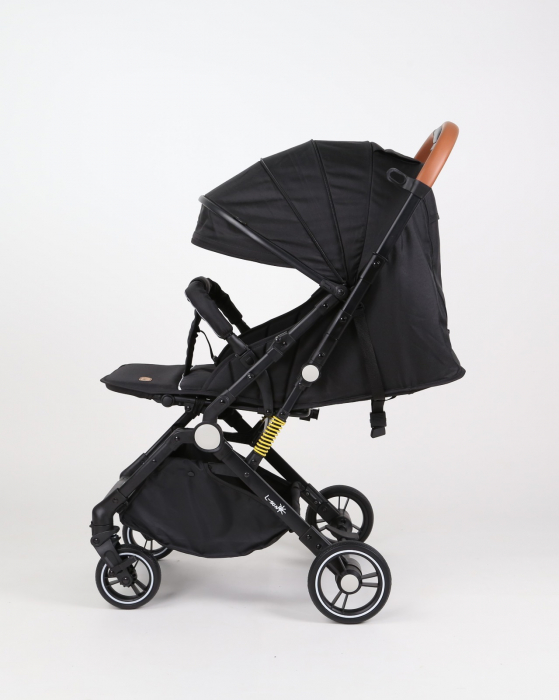 Carucior sport L-Sun, C6, Negru, pliabil tip troller, cu maner reversibil, husa de picioare si gentuta [8]