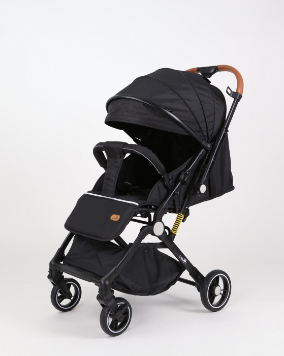 Carucior sport L-Sun, C6, Negru, pliabil tip troller, cu maner reversibil, husa de picioare si gentuta [7]