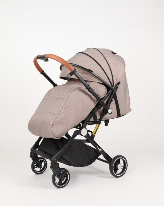 Carucior sport L-Sun, C6, Crem, pliabil tip troller, cu maner reversibil, husa de picioare si gentuta [10]