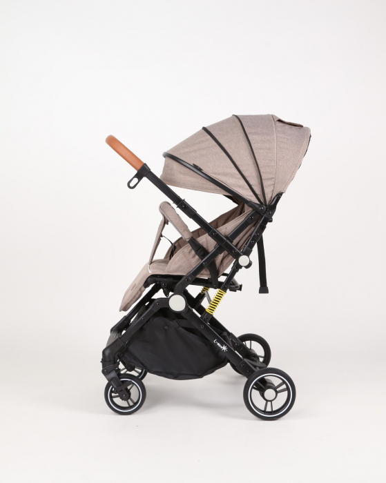 Carucior sport L-Sun, C6, Crem, pliabil tip troller, cu maner reversibil, husa de picioare si gentuta [21]