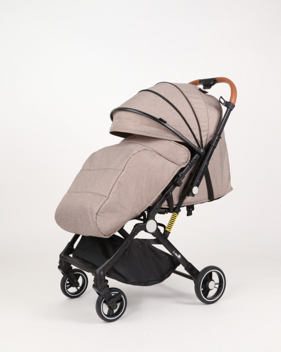 Carucior sport L-Sun, C6, Crem, pliabil tip troller, cu maner reversibil, husa de picioare si gentuta [18]