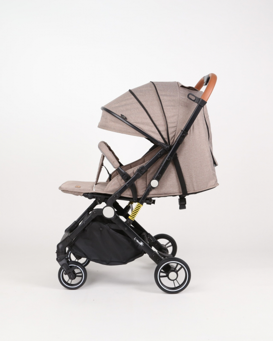 Carucior sport L-Sun, C6, Crem, pliabil tip troller, cu maner reversibil, husa de picioare si gentuta [16]