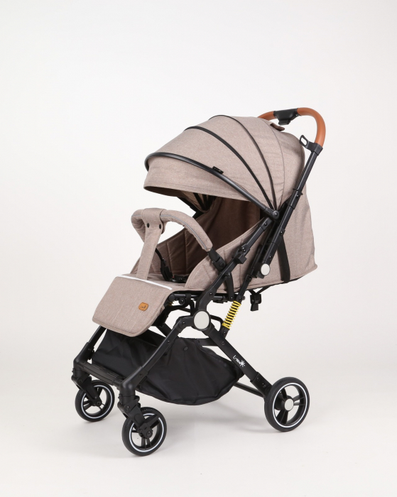Carucior sport L-Sun, C6, Crem, pliabil tip troller, cu maner reversibil, husa de picioare si gentuta [23]