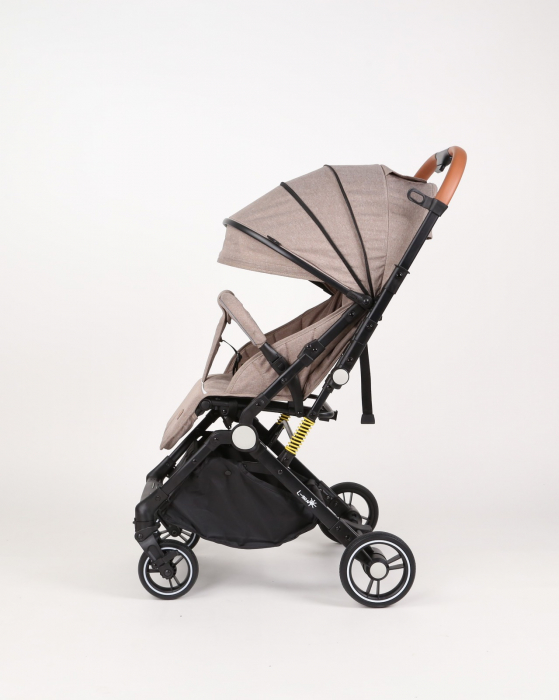 Carucior sport L-Sun, C6, Crem, pliabil tip troller, cu maner reversibil, husa de picioare si gentuta [4]