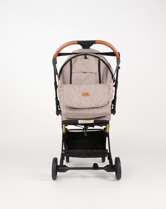 Carucior sport L-Sun, C6, Crem, pliabil tip troller, cu maner reversibil, husa de picioare si gentuta [20]