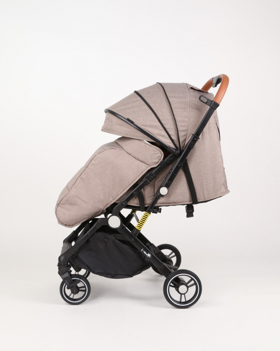 Carucior sport L-Sun, C6, Crem, pliabil tip troller, cu maner reversibil, husa de picioare si gentuta [6]