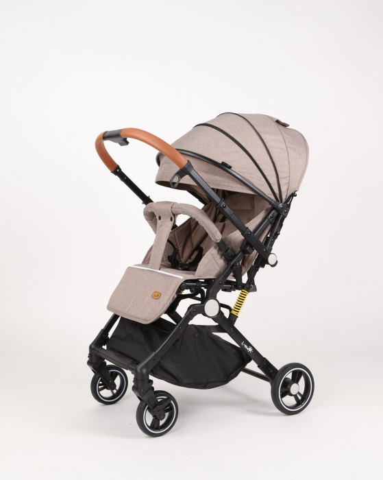 Carucior sport L-Sun, C6, Crem, pliabil tip troller, cu maner reversibil, husa de picioare si gentuta [19]