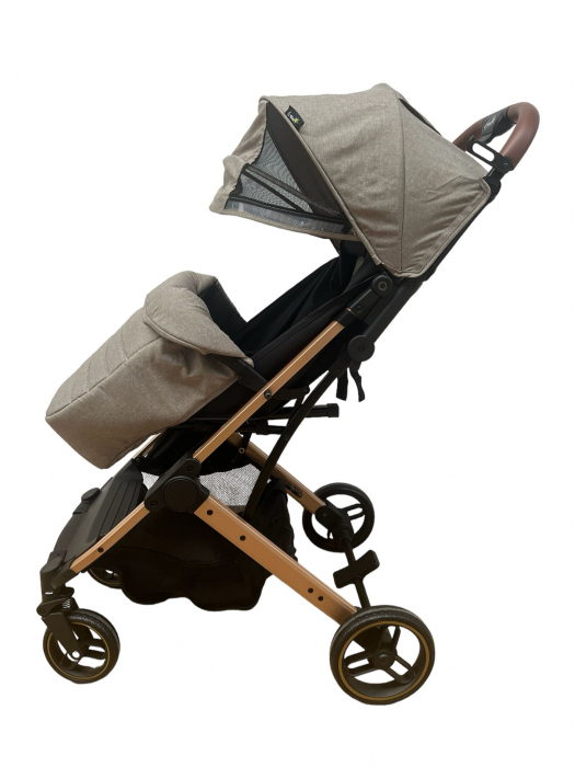 Carucior sport pliabil, tip troller, cu suspensii si husa picioare, C9 crem [5]