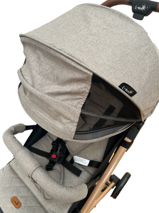 Carucior sport pliabil, tip troller, cu suspensii si husa picioare, C9 crem [7]