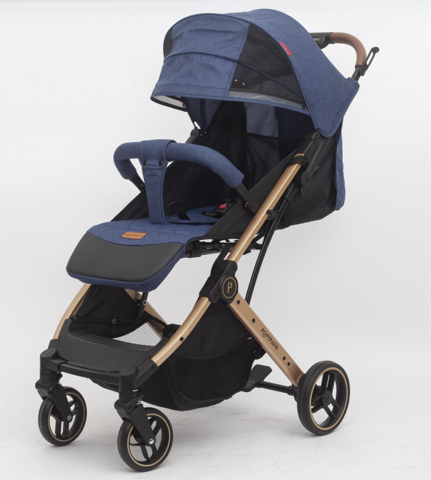 Carucior sport pliabil, tip troller, cu suspensii si husa picioare, C9 albastru [6]