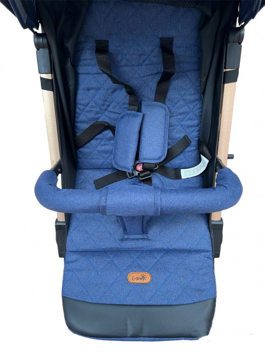 Carucior sport pliabil, tip troller, cu suspensii si husa picioare, C9 albastru [7]