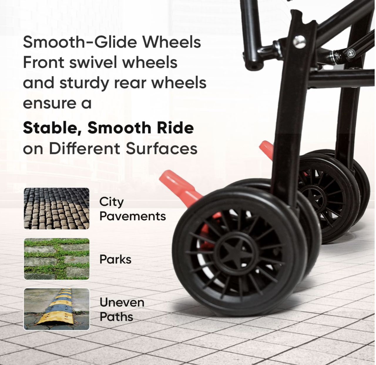 Carucior sport S101 gri, ultra usor 4 kg, pliabil tip troller, 6-36 luni [7]