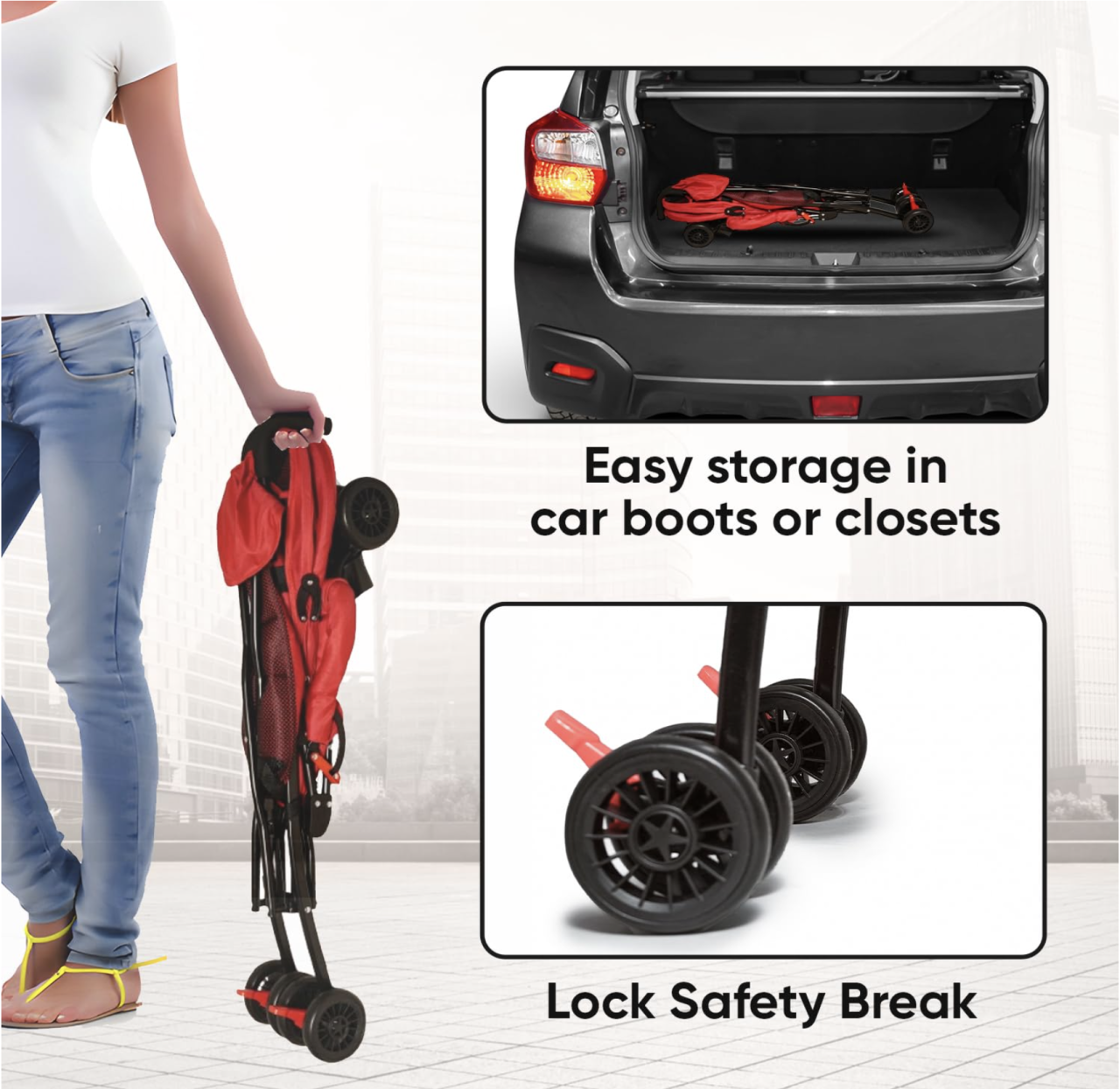 Carucior sport S101 mov, ultra usor 4 kg, pliabil tip troller, 6-36 luni [7]