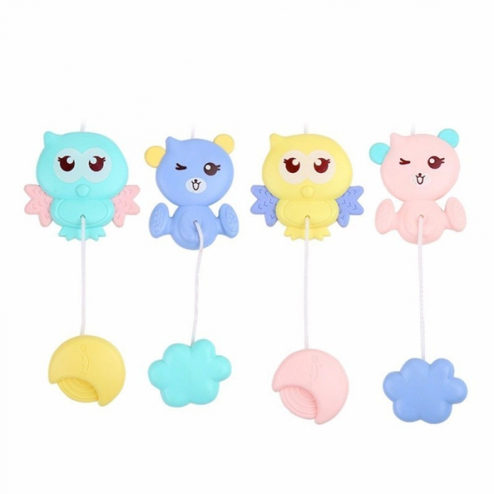 Carusel cu 516 sunete, telecomanda si proiectii Bufnita Inteleapta - bleu pastel [5]
