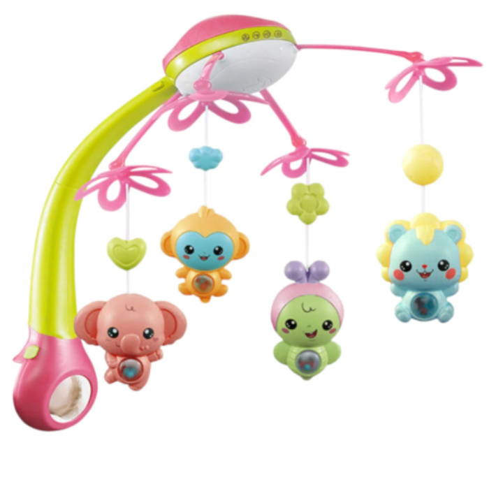 Carusel cu 516 sunete, telecomanda si proiectii Bufnita Inteleapta - roz vernil [3]