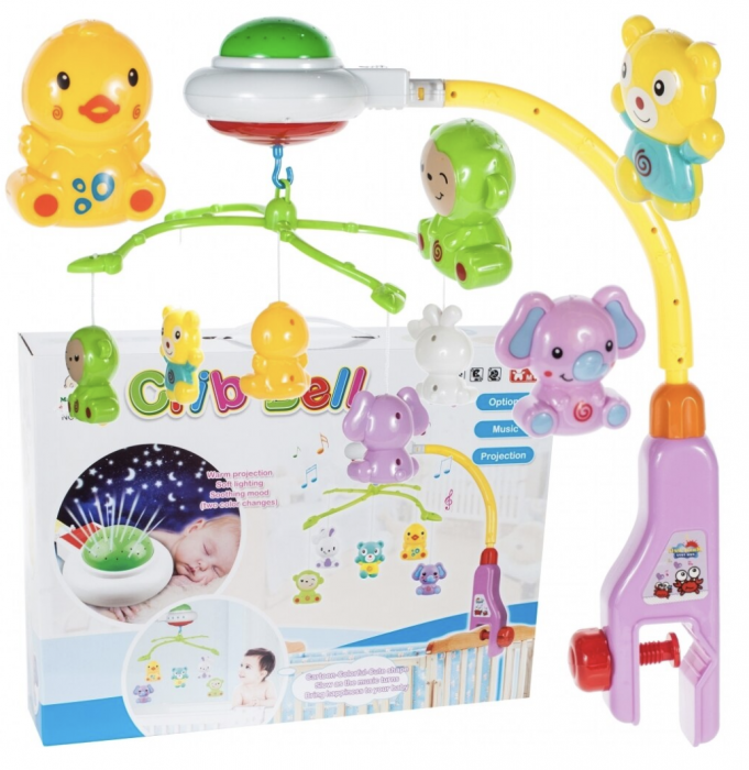 Carusel muzical de patut, cu proiectii, Crib Bell 917 [4]