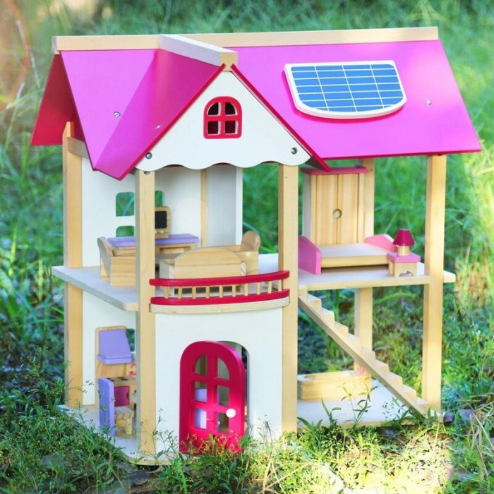 Casuta de Papusi Jumbo Pink House cu Mobilier [2]