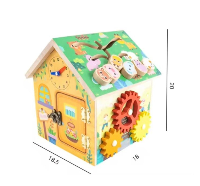 Casuta multifunctionala cu activitati, ceas, roti zimtate, sortator forme [6]