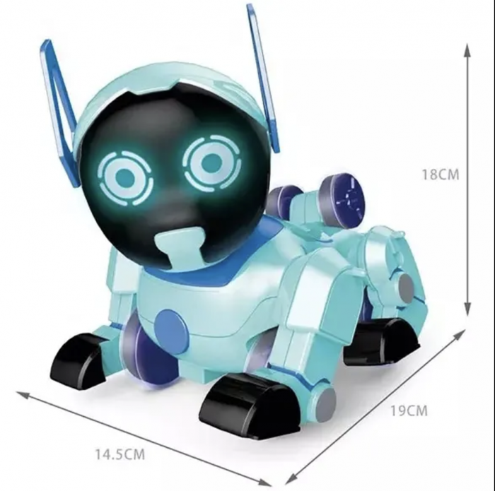 Catel robot cu telecomanda bratara si ceas, rotire 360 grade, Puppy Stunt Roll [3]
